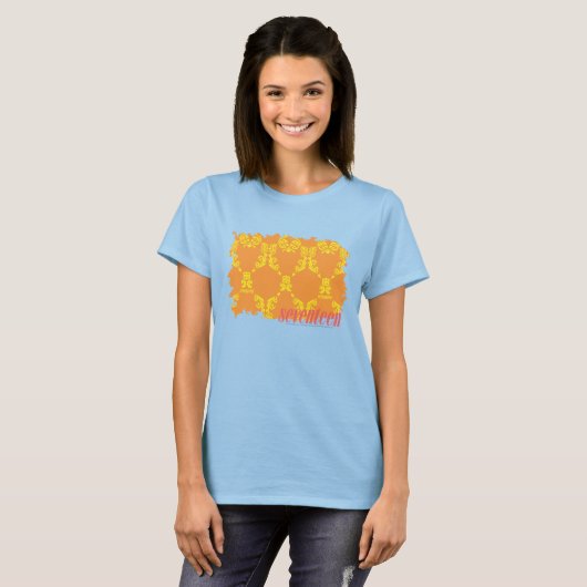 Damask Oranje-Yellow 4 T-shirt (Voorkant volledig)