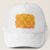 Damask Oranje-Yellow 4 Trucker Pet (Voorkant)