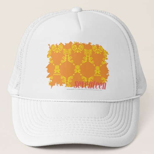 Damask Oranje-Yellow 4 Trucker Pet (Voorkant)