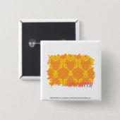 Damask Oranje-Yellow 4 Vierkante Button 5,1 Cm (Voorkant /achterkant)
