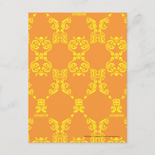 Damask Oranje-Yellow Briefkaart (Voorkant)
