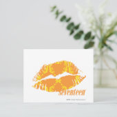 Damask Oranje-Yellow Briefkaart (Staand voorkant)