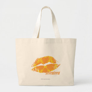 Damask Oranje-Yellow Grote Tote Bag