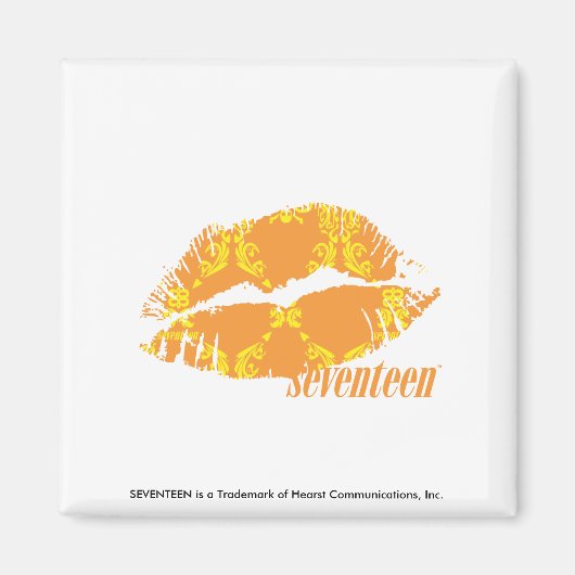 Damask Oranje-Yellow Magneet (Voorkant)