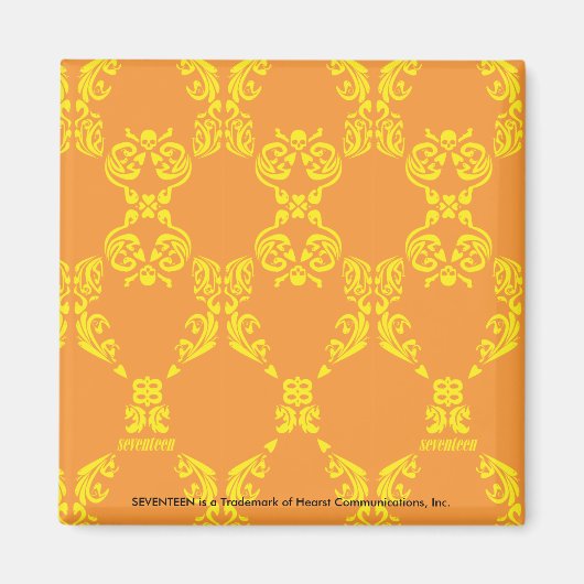 Damask Oranje-Yellow Magneet (Voorkant)