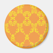 Damask Oranje-Yellow Magneet (Voorkant)