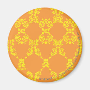 Damask Oranje-Yellow Magneet
