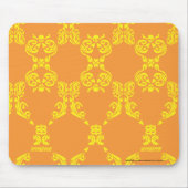 Damask Oranje-Yellow Muismat (Voorkant)