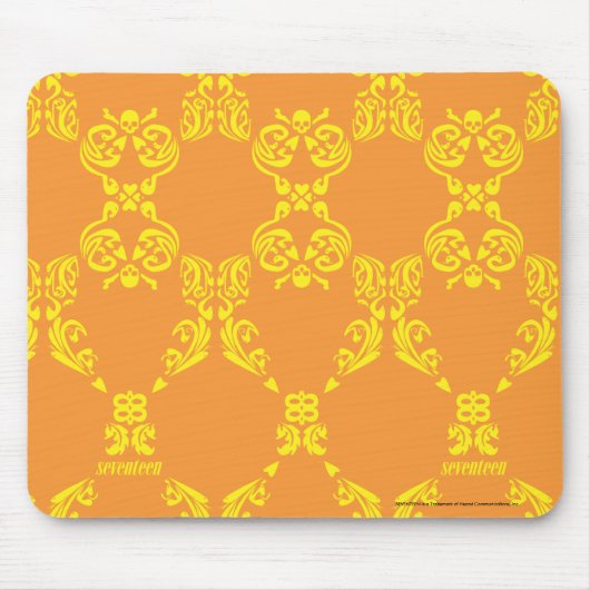 Damask Oranje-Yellow Muismat (Voorkant)