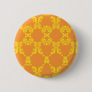 Damask Oranje-Yellow Ronde Button 5,7 Cm