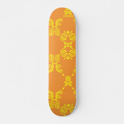 Damask Oranje-Yellow Skateboard (Voorkant)