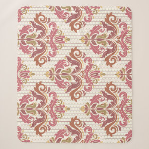 Damask oriënteert kleurrijke vintage. sherpa deken