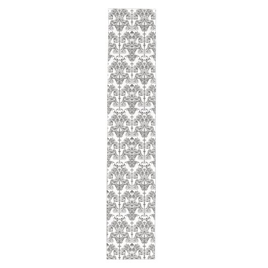 Damask Ornament zwart + je rug. Medium Tafelloper (Voorkant)