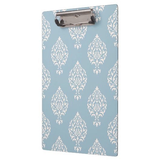 Damask Ornamental Pattern Cream on Blue Klembord (Links)