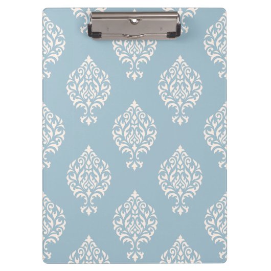 Damask Ornamental Pattern Cream on Blue Klembord (Voorkant)