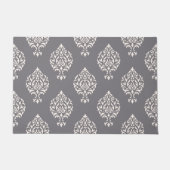 Damask Ornamental Pattern Cream on Grey Deurmat (Voorkant)