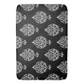 Damask Ornamental Pattern White op Black Badmat (Voorkant Verticaal)