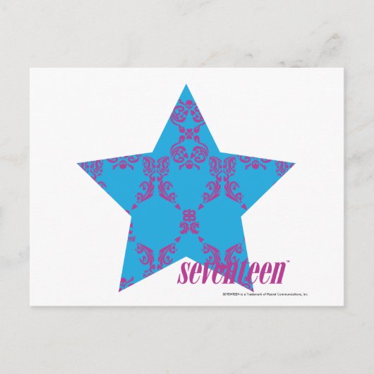 Damask Paars-Aqua 2 Briefkaart (Voorkant)