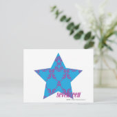 Damask Paars-Aqua 2 Briefkaart (Staand voorkant)