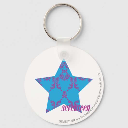 Damask Paars-Aqua 2 Sleutelhanger (Voorkant)