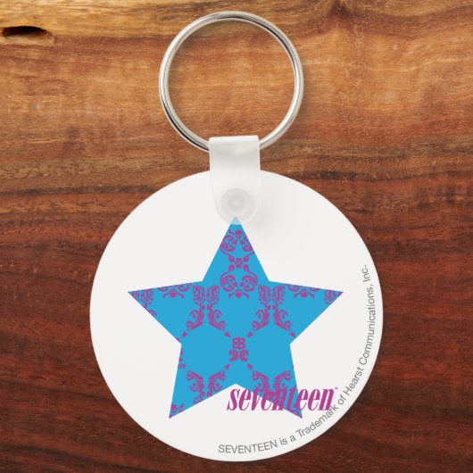 Damask Paars-Aqua 2 Sleutelhanger (Voorkant)