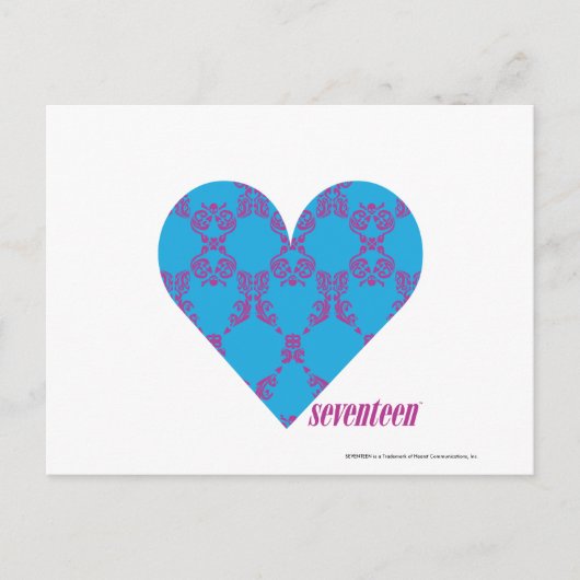 Damask Paars-Aqua 3 Briefkaart (Voorkant)
