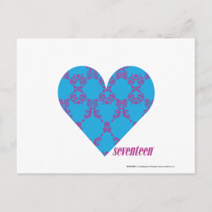 Damask Paars-Aqua 3 Briefkaart