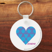 Damask Paars-Aqua 3 Sleutelhanger (Voorkant)