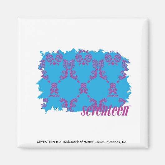 Damask Paars-Aqua 4 Magneet (Voorkant)