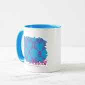 Damask Paars-Aqua 4 Mok (Voorkant links)