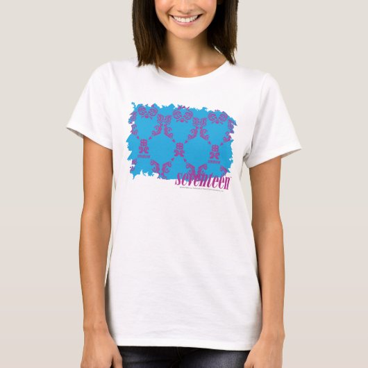 Damask Paars-Aqua 4 T-shirt (Voorkant)