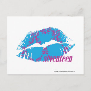 Damask Paars-Aqua Briefkaart