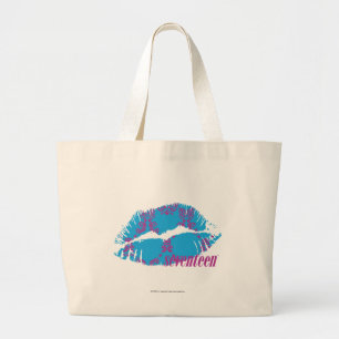 Damask Paars-Aqua Grote Tote Bag