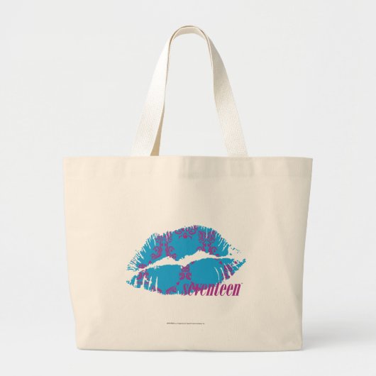 Damask Paars-Aqua Grote Tote Bag (Voorkant)
