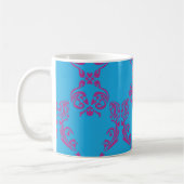 Damask Paars-Aqua Koffiemok (Links)
