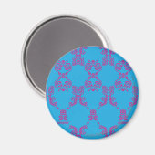 Damask Paars-Aqua Magneet (Voorkant / Achterkant)
