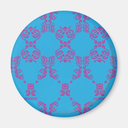 Damask Paars-Aqua Magneet (Voorkant)