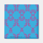 Damask Paars-Aqua Magneet (Voorkant)