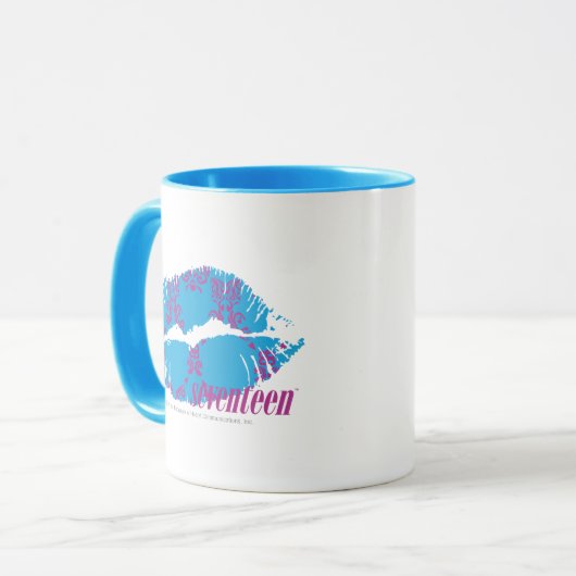 Damask Paars-Aqua Mok (Voorkant links)