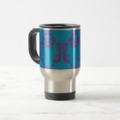Damask Paars-Aqua Reisbeker (Voorkant links)