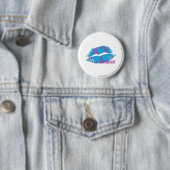 Damask Paars-Aqua Ronde Button 5,7 Cm (In situ)