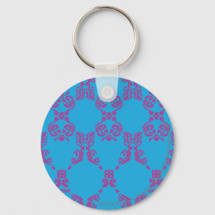 Damask Paars-Aqua Sleutelhanger