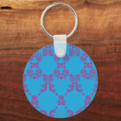 Damask Paars-Aqua Sleutelhanger (Voorkant)