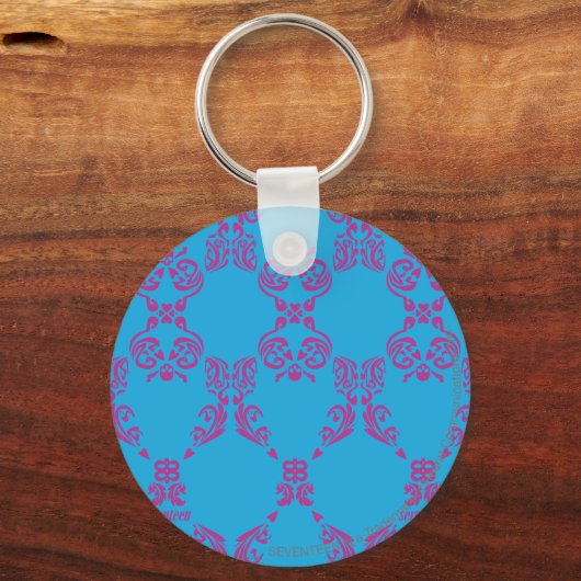 Damask Paars-Aqua Sleutelhanger (Voorkant)