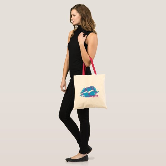 Damask Paars-Aqua Tote Bag (Voorkant (model))