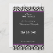 Damask Paars bewaart de Date Kaart (Achterkant)