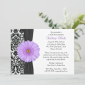 Damask Paars Gerbera Daisy Recipe Vrijgezellenfees Kaart (Staand voorkant)