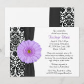 Damask Paars Gerbera Daisy Recipe Vrijgezellenfees Kaart (Voorkant / Achterkant)