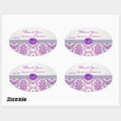 Damask paarse, edelsteen afbeelding Dank u Sticker (Vel)