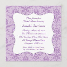 Damask Paarse Elegance Uitnodiging